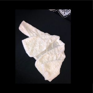 All White Fur Crop Jacket